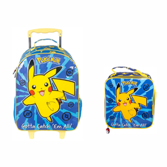 MOCHILA DE RODINHAS + LANCHEIRA POKÉMON - XERYUS