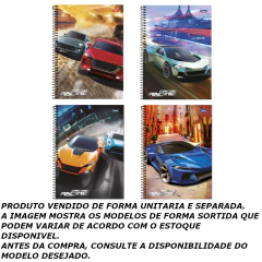 CADERNO ESPIRAL 192F 12 MATERIAS CROSS RACING - FORONI