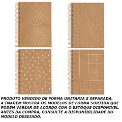 CADERNO ESPIRAL 1X1 80F KRAFT GOLD - JANDAIA