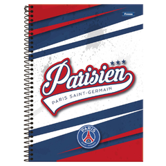 CADERNO ESPIRAL 10X1 160F PARIS SAINT-GERMAIN - FORONI - Mei-Mei Papelaria - Sempre Presente com Você