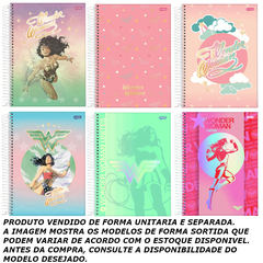 CADERNO ESPIRAL 1X1 80F MULHER MARAVILHA SORTIDO - JANDAIA