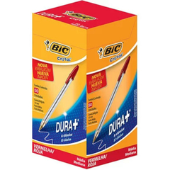 CANETA BIC CRISTAL 1.0 VERMELHA 50UN