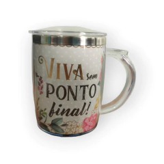 CANECA PLASTICA INOX VIVA SEM PONTO FINAL 350ML - BRASFOOT - comprar online
