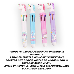 CANETA ESFEROGRAFICA UNICORNIO 10 CORES - POLIBRINQ