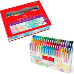 CANETA HIDROGRAFICA FINE PEN 0.4 60 CORES - FABER CASTELL