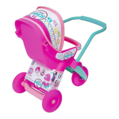 CARRINHO DE BONECA BABY NINOS 3 RODAS ROSA - COTIPLÁS
