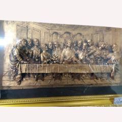 QUADRO SANTA CEIA ENVELHECIDA 38X26CM IRACEMA - comprar online