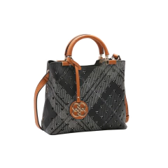 BOLSA FEMININA DE MÃO XADREZ CRISTAL PRETO - CHENSON