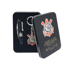 JOGO CANIVETE DE METAL COM CHAVEIRO CORINTHIANS LICENCIADO - comprar online