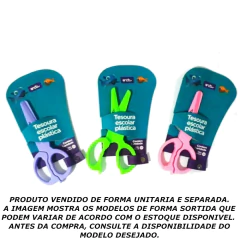 TESOURA PLASTICA ESCOLAR CORTAR MASSINHA - ONDA