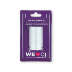 DISCOS G + ELASTICO BRANCO - CADERNO INTELIGENTE