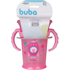COPO DE TREINAMENTO 360 C/ ALÇA REMOVIVEL 210ML ROSA - BUBA - Mei-Mei Papelaria - Sempre Presente com Você