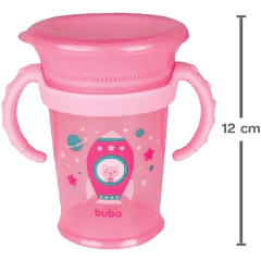 COPO DE TREINAMENTO 360 C/ ALÇA REMOVIVEL 210ML ROSA - BUBA - loja online
