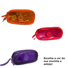MOCHILA NEON TRANSPARENTE COM ESTOJO SORTIDO - CLIO - Mei-Mei Papelaria - Sempre Presente com Você