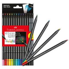 LAPIS DE COR 12 CORES ECOLAPIS SUPERSOFT +2 LAPIS GRAFITE - FABER-CASTELL - comprar online