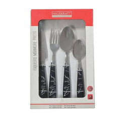 FAQUEIRO MARMORE PRETO 24PC - HAUSKRAFT