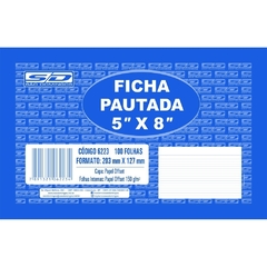 FICHA PAUTADA 5X8 100 FOLHAS 203MM X 127MM - SAO DOMINGOS
