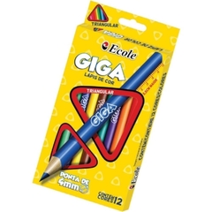 LAPIS DE COR TRINGULAR GIGA 12 CORES ECOLE