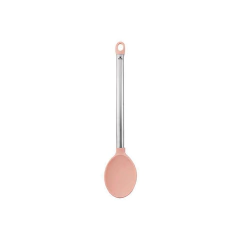 CONJUNTO DE UTENSILIOS TRENDY COM 4 PEÇAS EM AÇO INOX E SILICONE ROSA - HERCULES - Mei-Mei Papelaria - Sempre Presente com Você