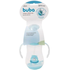 COPO INFANTIL C/ ALÇA REMOVIVEL URSINHO AZUL 250ML - BUBA - comprar online