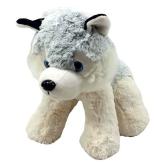 CACHORRO DE PELUCIA HUSKY SIBERIANO CINZA INFANTIL - FOFY