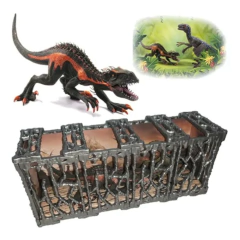 BRINQUEDO JAULA KIT JURASSICO COM DOIS DINOSSAUROS-PICA PAU