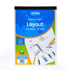 BLOCO LAYOUT A4 50F COM MARGEM - JANDAIA