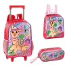 KIT MOCHILA COM RODINHA LHAMIGAS LANCHEIRA E ESTOJO - CLIO
