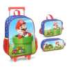 KIT MOCHILA RODINHA LANCHEIRA ESTOJO MARIO - LUXCEL