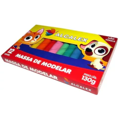 MASSA DE MODELAR 12 CORES 130G - ALCALEX