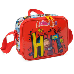 Imagem do KIT MOCHILA RODINHA LANCHEIRA ESTOJO MASHA VERMELHO - LUXCEL