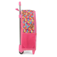 KIT MOCHILA RODINHA LANCHEIRA ESTOJO MASHA ROSA - LUXCEL