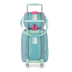 KIT MOCHILA RODINHA LANCHEIRA ESTOJO UNICORNIO VERDE-UP4YOU - loja online
