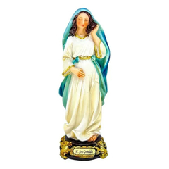 ENFEITE DE RESINA NOSSA SENHORA MARIA GRAVIDA 12,5CM