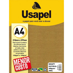 PAPEL KRAFT A4 180G C/ 50 FOLHAS NATURAL - USAPEL