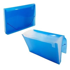 PASTA SANFONADA PLASTICA A4 12 DIV AZUL - POLIBRAS