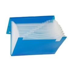 PASTA SANFONADA PLASTICA A4 12 DIV AZUL - POLIBRAS - comprar online