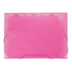 PASTA SANFONADA PLASTICA A4 12 DIV ROSA - DAC - comprar online