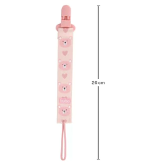 PRENDEDOR DE CHUPETA URSINHO ROSA - BUBA - Mei-Mei Papelaria - Sempre Presente com Você
