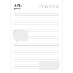 AGENDA PERMANENTE DIARIA COSTURADA PRETA 14,2 x 20,7cm - comprar online