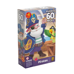 QUEBRA CABEÇA PUZZLE PIRATAS 60 PEÇAS INFANTIL - GROW