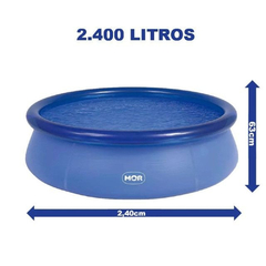 PISCINA INFLAVEL REDONDA 2400 LITROS 2,40 X 63CM - MOR na internet