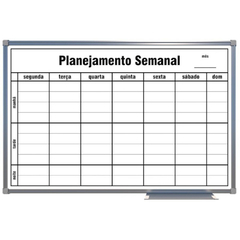 QUADRO BRANCO PLANEJAMENTO SEMANA 60X40 ALUMINIO -SOUZA