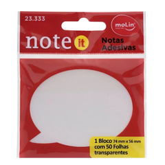 RECADO ADESIVO 56X74 50F TRANSPARENTE BALAO - MOLIN