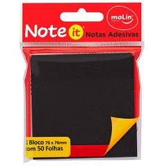 RECADO ADESIVO 76X76 50F PRETO - MOLIN - comprar online
