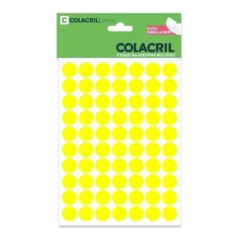 ETIQUETA REDONDA 13MM 420UNIDADES AMARELO- COLACRIL