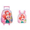KIT MOCHILA RODINHA LANCHEIRA ESTOJO PRINCESA ARIEL -XERYUS
