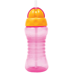 GARRAFINHA FRESH ROSA 300ML COM CANUDO EM SILICONE - BUBA