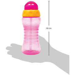GARRAFINHA FRESH ROSA 300ML COM CANUDO EM SILICONE - BUBA - Mei-Mei Papelaria - Sempre Presente com Você