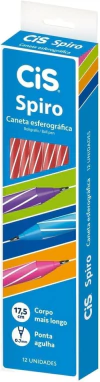 CANETA ESFEROGRAFICA SPIRO CIS VERMELHA CAIXA C/ 12 UNIDADES - Mei-Mei Papelaria - Sempre Presente com Você